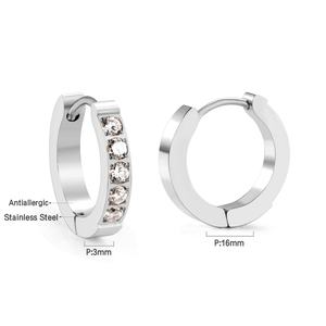 Pendientes de Aro de Acero Inoxidable con Diamantes y Oro de 18k para Mujer, Recién Llegados - Product Image 4