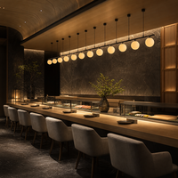 Lustre décoratif d'intérieur au design moderne, luminaire suspendu en forme de globe, rangée longue de boules pour restaurant, table à manger, hôtel, comptoir de bar