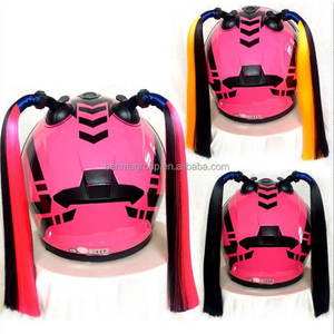 Accesorios de moda para motocicleta, casco colorido para mujer, peluca, Coleta, Coleta, casco de motocicleta, pelo - Product Image 5