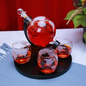 Liquore del Whisky Decanter Set Del <span class=keywords><strong>Mondo</strong></span> Inciso Globo Decanter con Artigianale di Vetro La Nave Con <span class=keywords><strong>Il</strong></span> Whisky di Vetro con 4 bicchieri set - Product Image 6