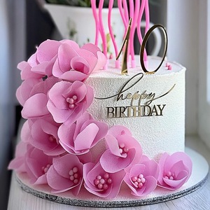 Honey And Sweetness Happy Birthday Acrylic <b>Cake</b> Side <b>Decoration</b> 1.3mm Thick Birthday Party <b>Supplies</b> <b>Cake</b> Plugin - Product Image 4