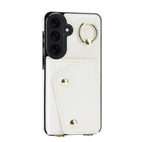 Étui de téléphone en cuir PU avec porte-cartes pour Samsung Galaxy A35 A36 A37 S25Plus, coque de téléphone de luxe antichoc avec sangles et support d'anneau