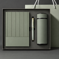 Juego de Cuadernos de Negocios A5 con Logotipo Personalizado, Encuadernación Cosida, en Piel Sintética, con Bolsa de Regalo, Taza Aislada y Bolígrafo
