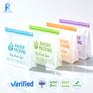 Factory OEM Recyclable Freezer Bags PEVA Frosted Clear Leakproof Ziplock Lunch Free <b>Pouch</b> BPA Free <b>Reusable</b> <b>Food</b> Storage Bag - Product Image 1