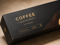 Caja de Cartón Plegable Personalizada para Cápsulas de Café, para Marcas de Café