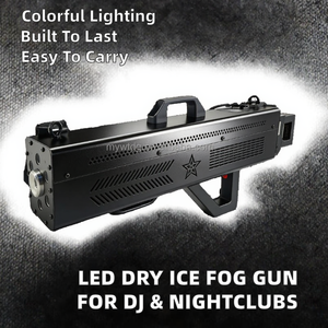 Pistola de Humo Seco LED Portátil con Luz RGBW de 50W, Material de Aluminio, AC 110-220V, para Fiestas, DJ y Equipos de Escenario - Product Image 1