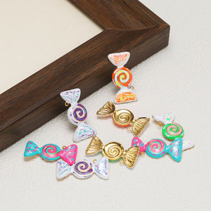 Custom Bulk Non Tarnish 14k 18k Gold Plated 316L Stainless Steel Pendant Candy Charms for Necklace <b>Bracelet</b> Jewelry Making - Product Image 2