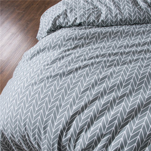 En promotion : Ensemble de housse de <span class=keywords><strong>couette</strong></span> en coton 3 pièces, motif flèches gris doux, literie en coton aérien et rafraîchissant, linge de lit antidérapant et durable - Product Image 6