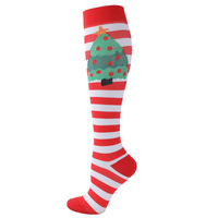 Chaussettes de compression personnalisées pour le sport en plein air, directement de l'usine, chaussettes de compression de Noël, fitness, gym
