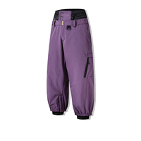 FLYSKI Pantalon de ski et snowboard unisexe imperméable 10 000 mm coupe-vent respirant noir style baggy avec coutures thermosoudées et fermeture éclair