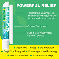 SEFUDUN Lot de 4 bâtonnets nasaux énergisants à inhalation, marque privée, bâtonnets nasaux au menthol pur et naturel pour la relaxation et le soutien