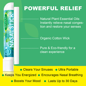 SEFUDUN Lot de 4 bâtonnets nasaux énergisants à <span class=keywords><strong>inhalation</strong></span>, marque privée, bâtonnets nasaux au menthol pur et naturel <span class=keywords><strong>pour</strong></span> la relaxation et le soutien - Product Image 4