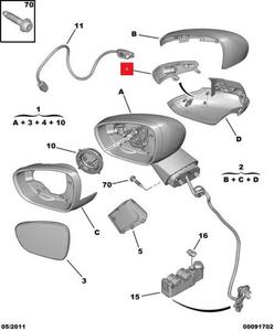Convient aux feux latéraux des rétroviseurs de la Peugeot308 (modèles 2013-2016) 508 et CitroenC4C-Quatre1606900480 1606900580 - Product Image 5