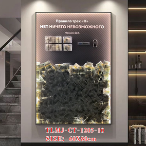 Cornice con Dollari, Arte Murale per Casa e Ufficio, Decorazione Motivazionale di Lusso, Dipinto LED Fatto a Mano - Product Image 5