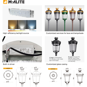 Lanterne <span class=keywords><strong>de</strong></span> <span class=keywords><strong>jardin</strong></span> LED extérieure, lampadaire, IP66, aluminium moulé sous pression, 160 lm/w, pour aménagement paysager, cour, allée, parc - Product Image 5