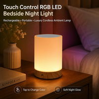 Lampe de chevet LED à commande tactile, rechargeable, portable, lampe de lecture d'ambiance, lampe de table de luxe sans fil, lumière décorative pour chambre à coucher