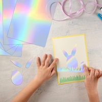 Rouleau de papier holographique métallique irisé pour emballages cadeaux haut de gamme et fournitures d'arts décoratifs, finition brillante