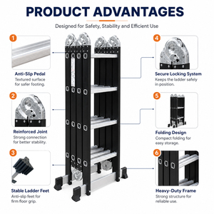 <span class=keywords><strong>Escalera</strong></span> Plegable Mini DY de Acero con Certificación CE, <span class=keywords><strong>Escalera</strong></span> Vertical Portátil de <span class=keywords><strong>Emergencia</strong></span>, Escalón Móvil para Subir Escaleras, para Escaleras Exteriores - Product Image 3