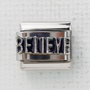 Bracelet à breloques Italie - Thèmes Sourire/Famille/Foi, breloques DIY élastiques en acier inoxydable 304, 9 * 10 mm, cadeau - Product Image 2