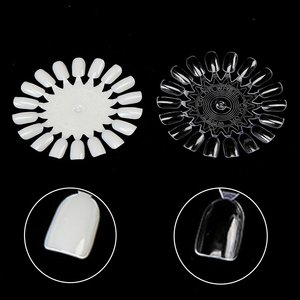 18 Embouts en ABS en forme de roue pour présentation de faux ongles, couleurs naturelles transparentes pour salon de manucure - Product Image 1