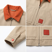 Blouson Bomber Décontracté Vintage en Velours Côtelé avec Col Montant et Fermeture Éclair sur le Devant, en Toile de Canard, Idéal pour le Travail Hivernal, pour Homme