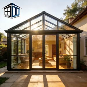 Véranda moderne en verre, extérieur en aluminium, verre trempé, quatre saisons, <span class=keywords><strong>solarium</strong></span>, double vitrage trempé, double vitrage Low-E 6063 - Product Image 1