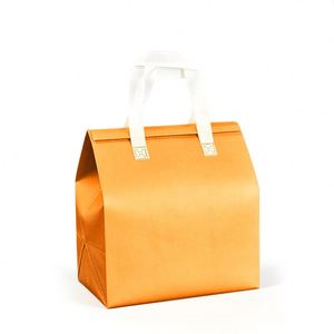 Non-woven Leather Takeaway Bag Insulated Bag Thermal Insulated Bag Aluminum Foil Lined Bag Zipper Closure Cooler Bag - Product Image 4