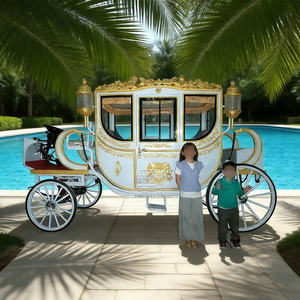 Charrette royale européenne de luxe rétro dorée personnalisée avec climatisation, charrette électrique de princesse - Product Image 2