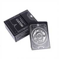 Cartes à Jouer Familiales Personnalisables de Haute Qualité, Design Classique Noir Mat Durable avec Boîte Rigide Recyclable Écologique