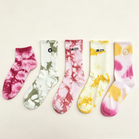 Chaussettes de sport unisexes en coton de haute qualité, personnalisées avec un motif tie-dye, style décontracté, possibilité de broder un logo OEM.