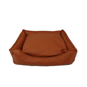 Cobello Classic Style Portable <strong>Dog</strong> Cat <strong>Bed</strong> Made Soft <strong>Tough</strong> Artificial Leather Breathable Solid Pattern Indoor Rectangle Carton - Product Image 1
