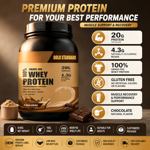 Bioby OEM Private Label Gold Standard <span class=keywords><strong>Whey</strong></span> Protein Powder pour soutenir la récupération musculaire 20g Chocolat Adulte - Product Image 2