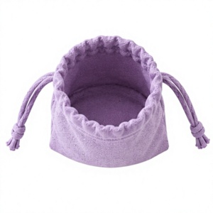 Sac cadeau en coton violet avec cordon de serrage, petit sac pour bijoux, emballage pour bijoux en coton, sac anti-poussière - Product Image 4