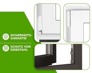 Fenêtre de sous-sol DIN gauche extérieure en aluminium <span class=keywords><strong>anthracite</strong></span>, intérieur blanc, horizontale, double vitrage 32 mm, protection thermique, insonorisation - Product Image 6