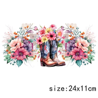 LETOP 1pcs 16oz Colorful Flower Cowboy Boot Moon Hat Tumblers Waterproof Transfer Stickers UV DTF Cup Wrap Transfers Wholesale