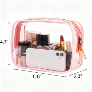For Fashion PVC <b>Makeup</b> <b>Bag</b> Custom Logo Waterproof <b>Transparent</b> Zipper Closure Cosmetic Pouch for <b>Bags</b> Wash <b>Bag</b> - Product Image 2