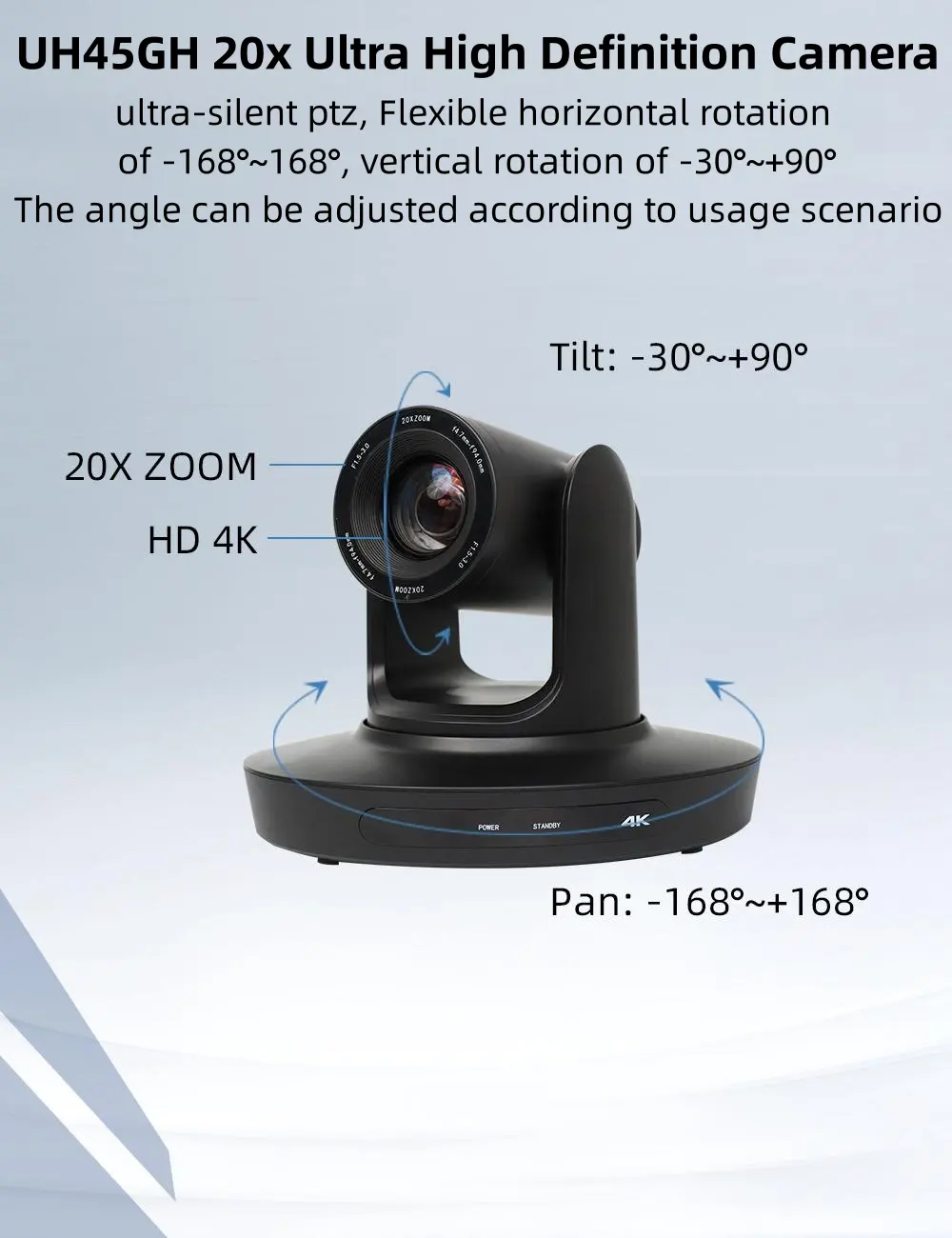 Dispositivos de red 4K SDI PTZ 4K NDI videoconferencia PTZ broadcast 4K cámara PTZ NDI UHD cámara para transmisión en vivo
