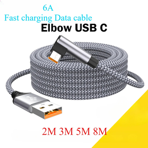 Cavo Xput 6A 100W USB 2.0 a Type-C ad Angolo Retto 90 Gradi per Ricarica Rapida e Sincronizzazione Dati per Telefoni Cellulari - Product Image 1