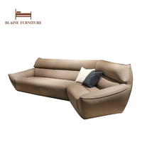 BLAINE Original 1901 Ensemble de canapés sectionnels pour villa, atelier et salon, design extrêmement épuré, en cuir véritable et éponge de haute qualité, Vente chaude