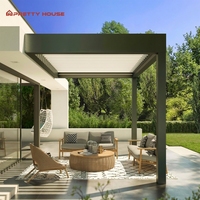 Toit à persiennes moderne et étanche de luxe Gazebo de jardin à persienne automatique Bioclimatique Pergola à persiennes d'extérieur en aluminium