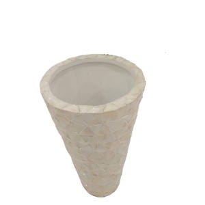 Maceta grande, florero blanco de perlas madre de proveedor de Vietnam utilizado como macetero, decoración y regalo - Product Image 2