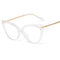 Lunettes de soleil rétro œil de chat pour femmes, monture de lunettes de marque de luxe, lunettes de créateur, lunettes œil de chat transparentes, lunettes pour femmes