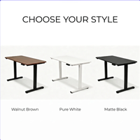 Bureau électrique réglable en hauteur 120x60cm, plateau en panneau de particules de 16mm, structure en acier laminé à froid avec revêtement en poudre, charge maximale 70kg, 100-240V, 3 mémoires