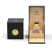 Étui à parfum en cuir noir carré rectangulaire gravé au laser fait main sur mesure, boîte cadeau haut de gamme avec boîte à médailles