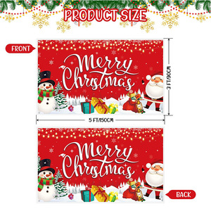 Bandera de Feliz Navidad de alta calidad con luz LED, diseño personalizado de 3X5, imprima su logotipo, letrero de patio para decoración de vacaciones al aire libre - Product Image 3