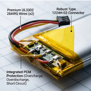 แบตเตอรี่ลิเธียมโพลิเมอร์แบบ Pouch 3.7V 300mAh 601538 ความจุสูง สำหรับอุปกรณ์อิเล็กทรอนิกส์สำหรับผู้บริโภคและของเล่น - Product Image 4