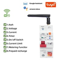 Pemutus Sirkuit Cerdas Tuya WiFi Pengukur Energi, Kontrol Jarak Jauh Aplikasi Smart Life, Pengatur Waktu, Penutupan Otomatis, DIN Rail MCB