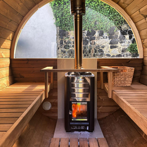 Sauna a Botte in Cedro Rosso Canadese di Alta Qualità con Pannello di Controllo Digitale e Funzione Vapore Umido dal Design Moderno - Product Image 5