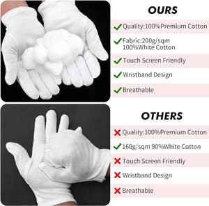 Endüstriyel iş güvenliği endüstriyel el ve kol koruma eldivenleri için toptan tam parmak pamuk eldivenler - Product Image 4