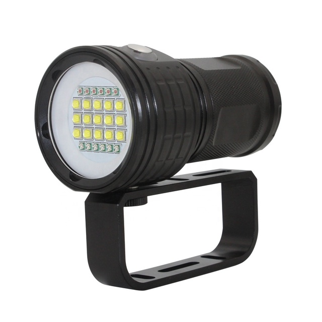 Underwater Photography Flashlight 12000lm Diving Video Light White Red Purple Floodlight Powerful Marine Life Fill Light
